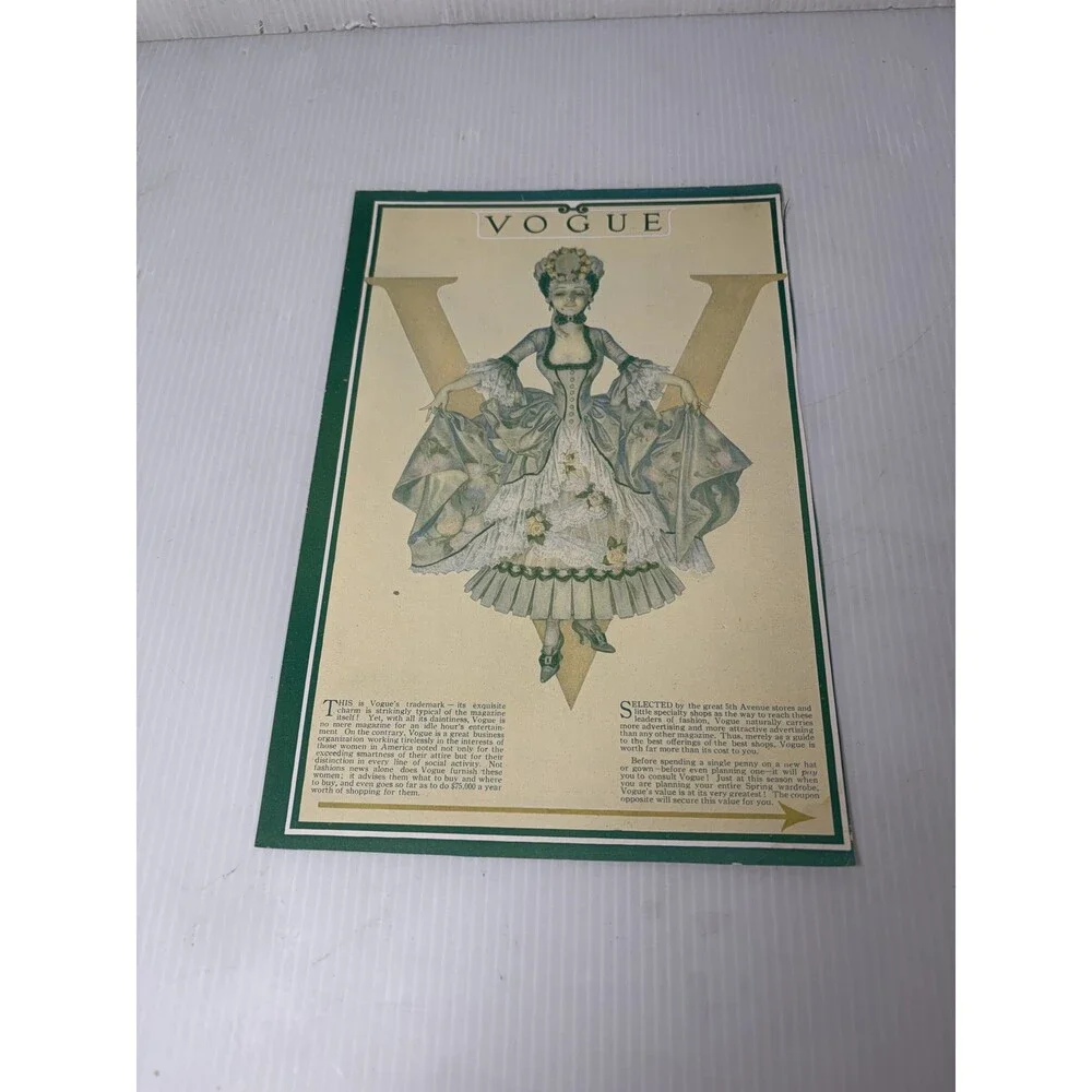 Vintage 1910s Vogue Magazine & Hamilton Watch Print Advertising Lot of 2 Ads